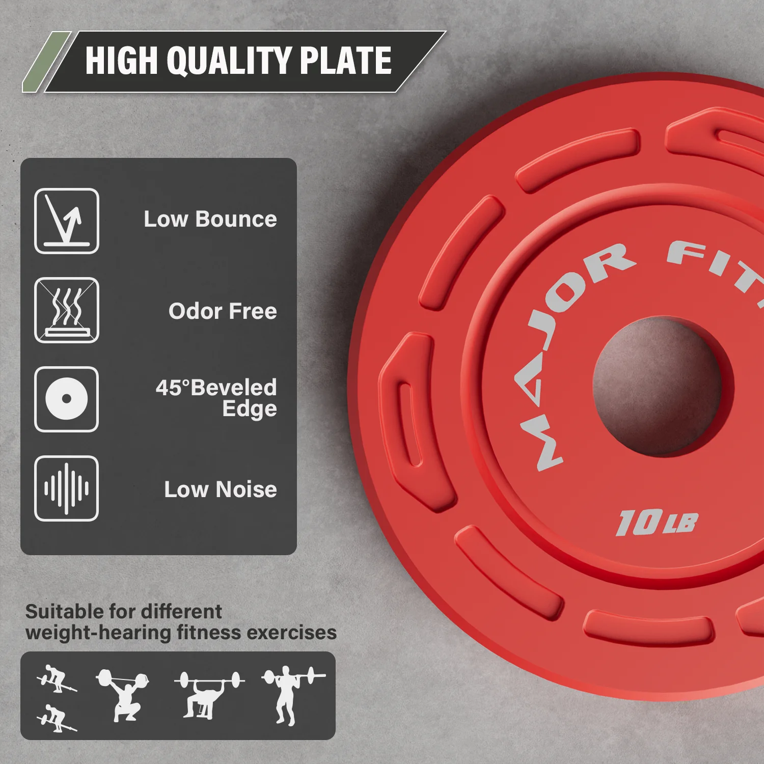 Major Fitness Color Change Plates 1.25LB-10LB Set - Image 4