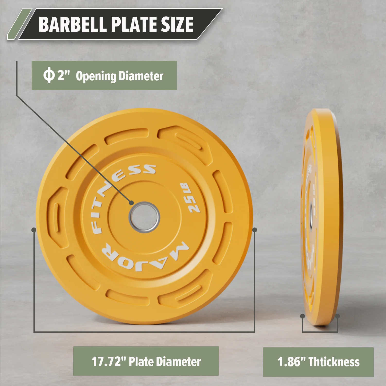 Major Fitness Color Grip Low Bounce Bumper Plates - Image 3