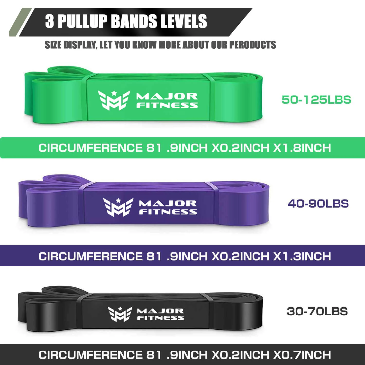 Major Fitness Pull-Up Assist Band Resistance Power Bands - Image 4