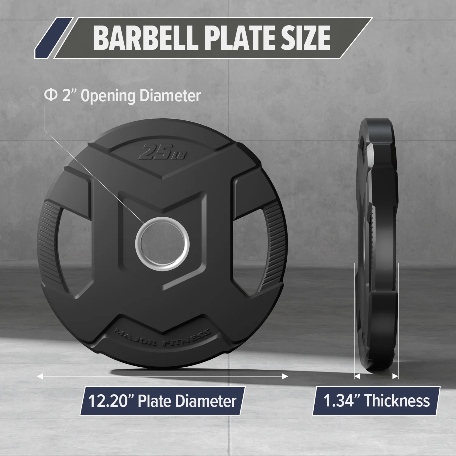 Major Fitness Rubber Coated Olympic Cast Iron Grip Plates - Image 11