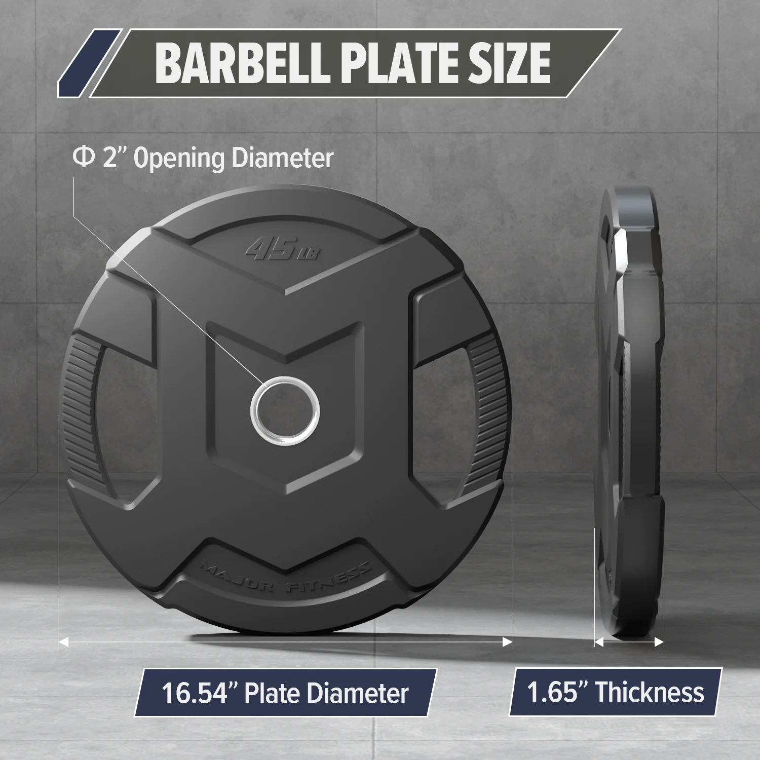 Major Fitness Rubber Coated Olympic Cast Iron Grip Plates - Image 17