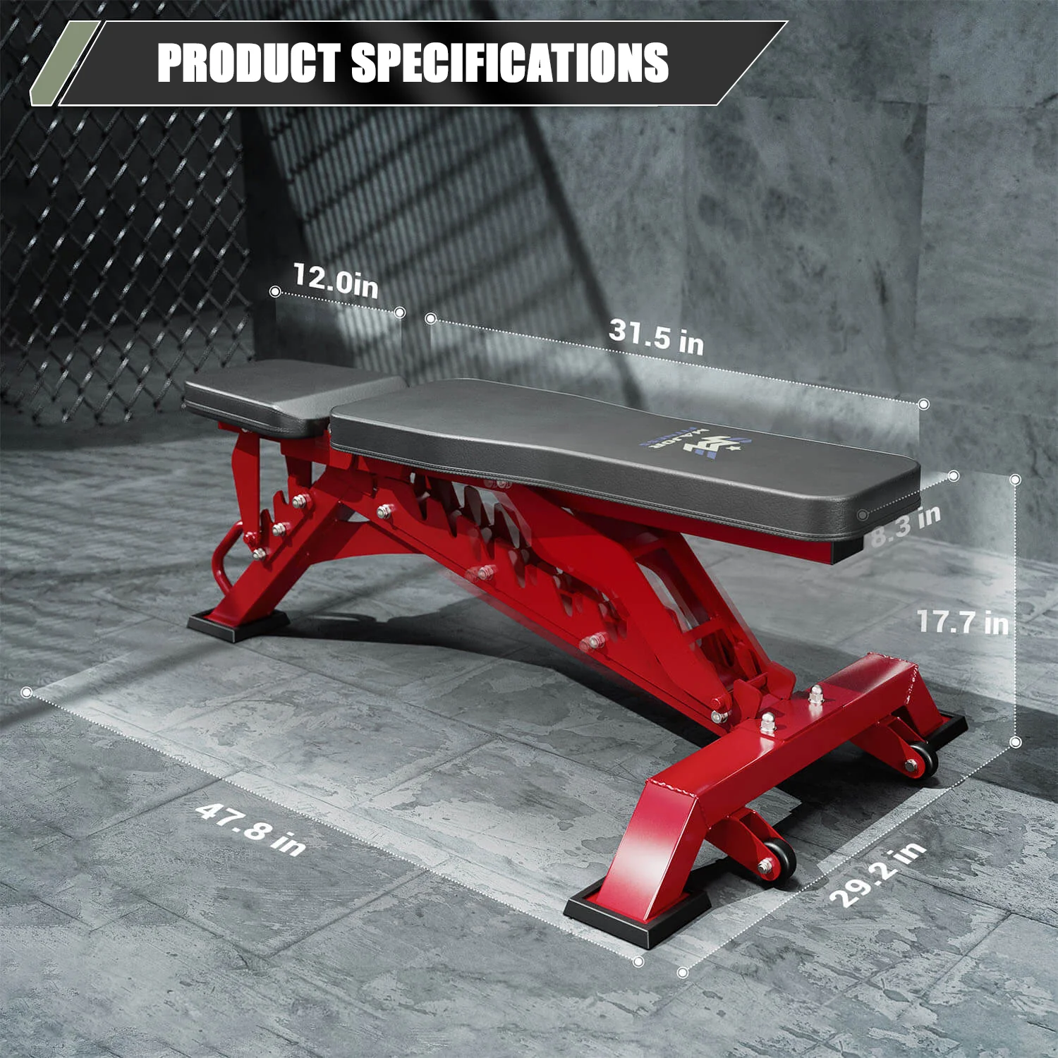 Major Fitness Adjustable Bench | 1300Lbs Capacity Weight Bench PLT01 - Image 10